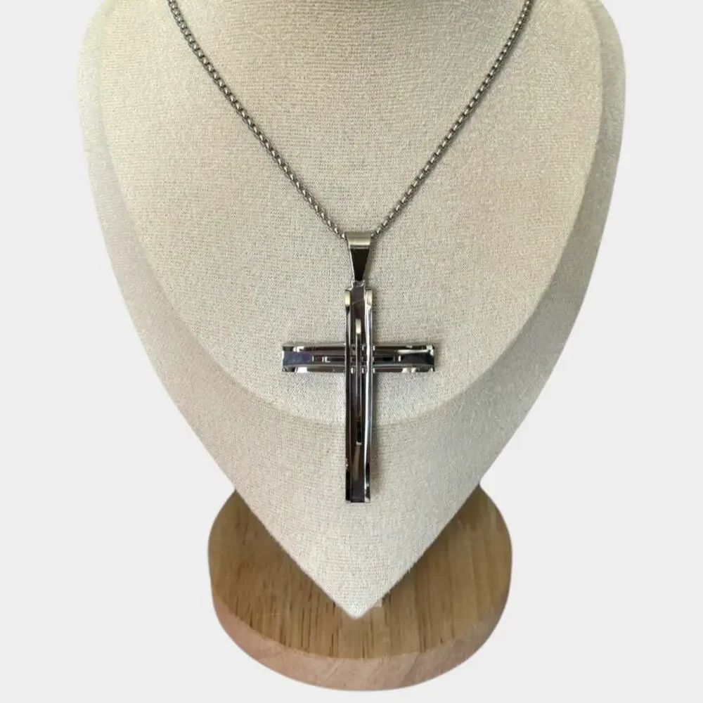 Men Stainless Steel Cross Pendant